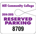 Jumbo Hang Tag Parking Permit (.035" White Polyethylene)